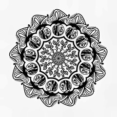 Simple mandala design for coloring. Beautiful mandala art for coloring book,floral mandala,mandala design for adults coloring book.