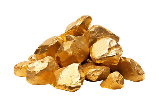 Shimmering gold nuggets, cut out