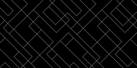 Abstract, monochrome, geometric template for web page, texture, map, poster, fabric, textile. Graphic repetitive black and white line design.