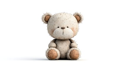 Fototapeta premium Charming old fashioned teddy bear with a soft worn appearance sitting in a cozy corner capturing a sense of nostalgia and childhood comfort