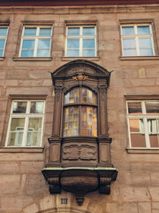 Beautiful balcony of a house in the old Bavarian city of Nuremberg