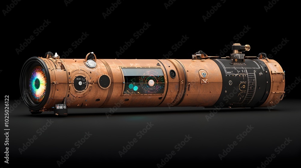 Poster detailed 3d vintage inspired kaleidoscope with an array of ornate engraved details gears and intrica