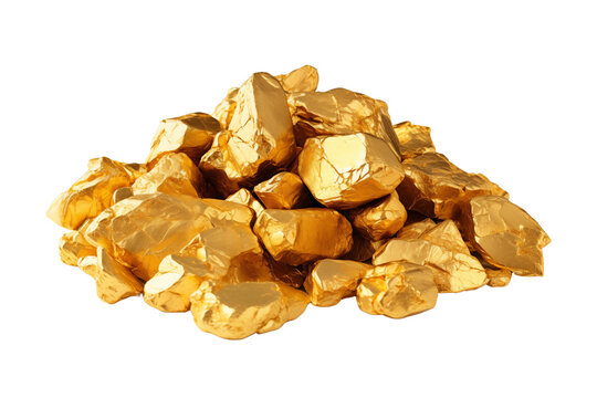 Shimmering gold nuggets, cut out