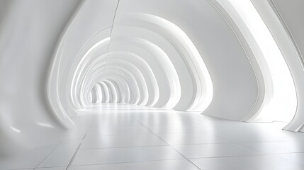 Obraz premium 5. A visually striking 3D depiction of a futuristic white room, showcasing intricate architecture and geometric details, ideal for use as a textured wallpaper or design background