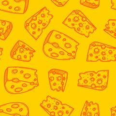 Cheese doodle pattern background. Seamless Pattern of a Cheese. Cheese pattern background. Seamless pattern of cheese doodle illustration background. 