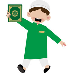 Muslim Boy Faceless Holding Quran
