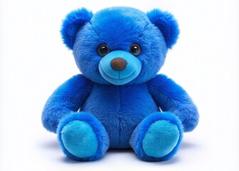 Adorable blue teddy bear isolated on white background perfect for children's decor and gifts created with Generative AI