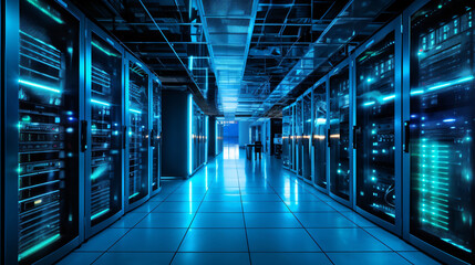 Fototapeta premium Modern big server room. 