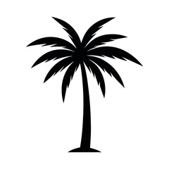 simple palm tree silhouette vector illustration isolated on white background