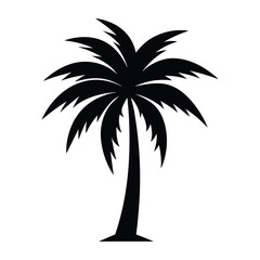 simple palm tree silhouette vector illustration isolated on white background