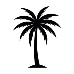 simple palm tree silhouette vector illustration isolated on white background