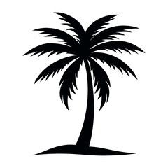 Obraz premium simple palm tree silhouette vector illustration isolated on white background