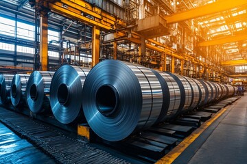 Industrial building showcasing steel beams and machinery, reflecting efficient production and technological advancement