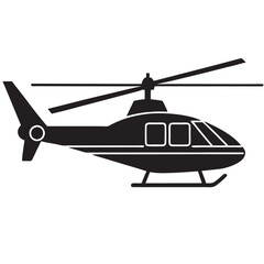  A helicopter silhouette vector icon logo illustration on white background.