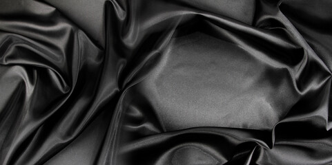 Black silk fabric