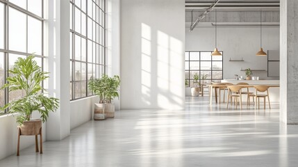 Fototapeta premium Modern OpenPlan Office Design Minimalist Bright