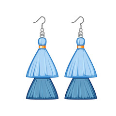jewelry tassel earrings cartoon. accessories style, trend handmade, chic elegant jewelry tassel earrings sign. isolated symbol vector illustration