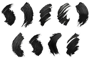 Obraz premium Black paint brush stroke, hyperrealistic, highly detailed, isolated on transparent background, generative ai.