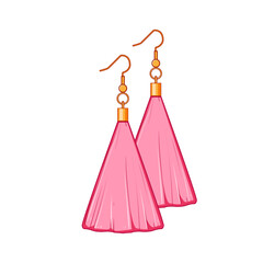elegant tassel earrings cartoon. colorful statement, dangle fringe, beaded s elegant tassel earrings sign. isolated symbol vector illustration