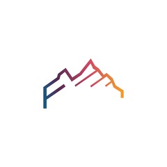 Mountain colorful vector logo template  design