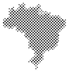 Map of Brazil with a pattern of black circles like a chessboard