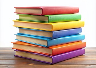 Fototapeta premium Aesthetic Stack of Books with Colorful Covers Perfect for Home Decor, Reading Nooks, and Bibliophile Inspiration