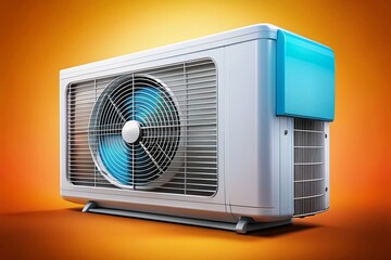 Fototapeta premium Air Conditioner Illustration: Cool Comfort for Home and Office - Modern HVAC System Design and Functionality Explained