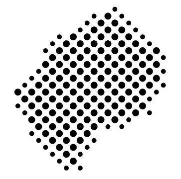 recommend clip art: Map of Lesotho with a pattern of black circles like a chessboard