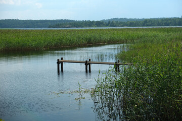 Obraz premium wooden pier on the lake