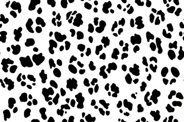 Obraz premium Black and White leopard skin pattern for background , isolated on white background, , copy space for text,