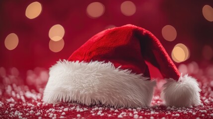 Santa Claus hat. AI generated illustration.