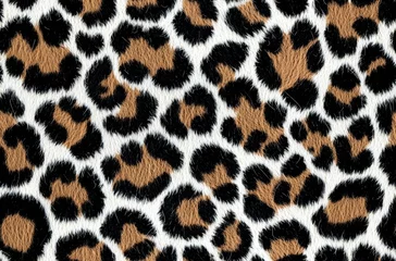  Brown and black leopard pattern.Fur animal print as background. , isolated on white background,  , copy space for text, © SuriyaPhoto