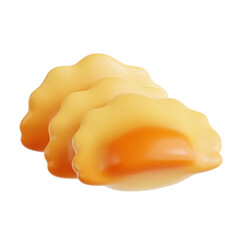 PNG 3D cornish pasty icon isolated on a white background