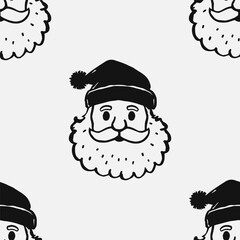 Seamless Christmas Santa Claus vector pattern for festive design