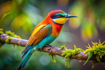 Obraz premium Beautiful branch with a bird perched, showcasing nature's elegance and wildlife in stunning detail for nature lovers