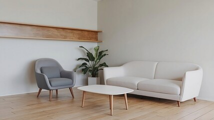 Minimalist interior design of modern living room.