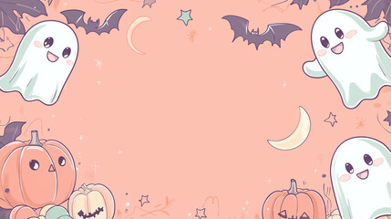 halloween background with pumpkin banner Halloween festival, super cute, strange and unique
