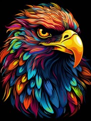 Fototapeta premium Abstract Colorful Eagle Head Portrait