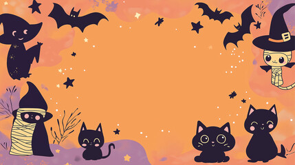 halloween background with pumpkin banner Halloween festival, super cute, strange and unique
