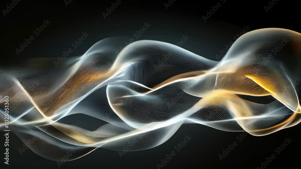 Poster experience a captivating display of flowing light waves creating enchanting patterns