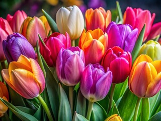 Beautifully Drawn Tulips in Vibrant Colors - Perfect for Floral Art and Spring Decor Ideas