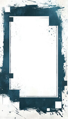 Fototapeta premium Geometric blue and white banner with abstract splattered design, ideal for modern projects.