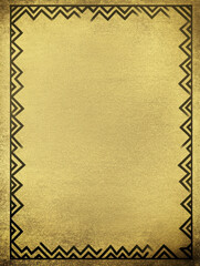 Obraz premium Gold banner with geometric zigzag border and distressed texture, great for bold, modern designs.