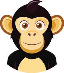 Fototapeta premium monkey vector illustration,Monkey silhouette, Monkey icon vector.