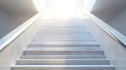 Modern White Staircase Leading Upwards to Light