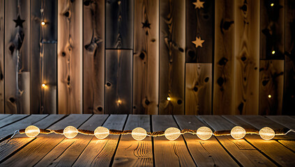 christmas lights adorning old wood rustic holiday vibe