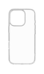 Transparent silicone case for latest model phone on isolated and white background close up
