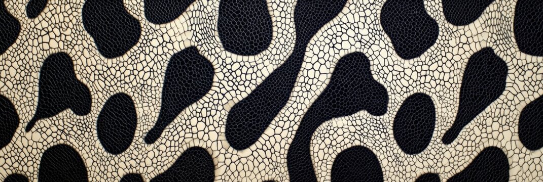 独特な模様の黒と白の革素材が見える背景のデザイン