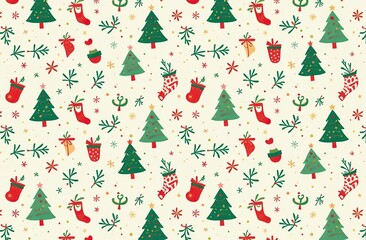Seamless pattern of Christmas images	

