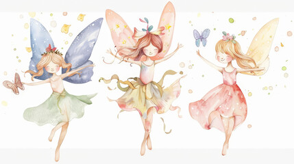 fairy with butterfly watercolor